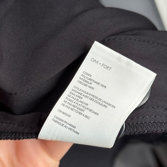 Oak + Fort Black Faux Leather Shirt Jacket - Picture 12 of 12